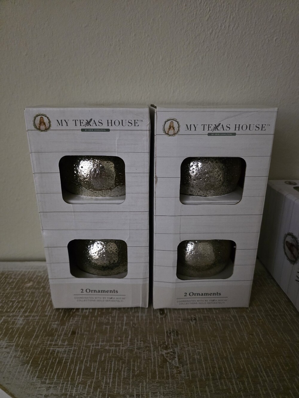 My Texas House Silver Glass Ornament Set - 2 Pack